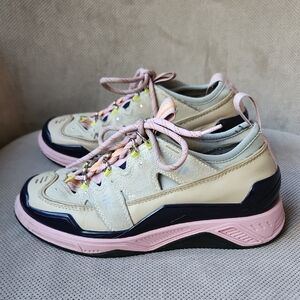 Kenzo Women's Sneakers in Pink, Beige, and Black